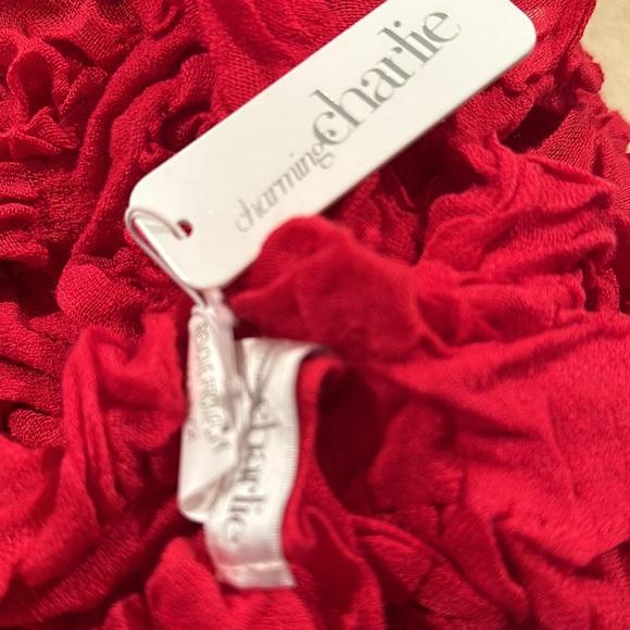 Red Ruffle Scarf - Picture 5 of 5